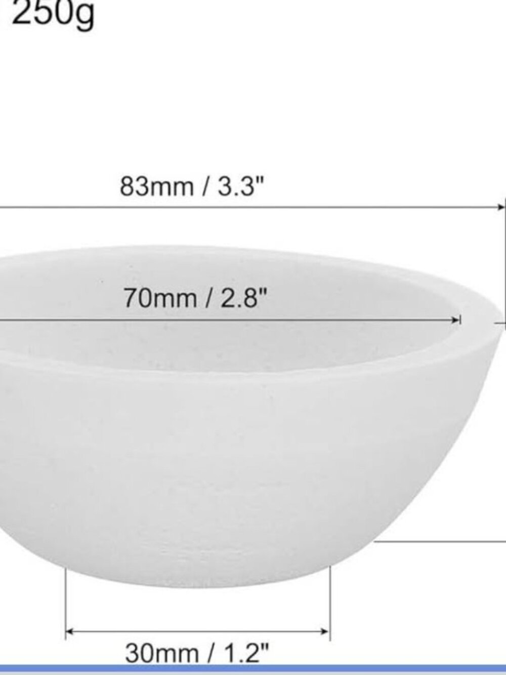 Small Melting Ceramic Crucible Bowl Dish, 2 Pcs 250g